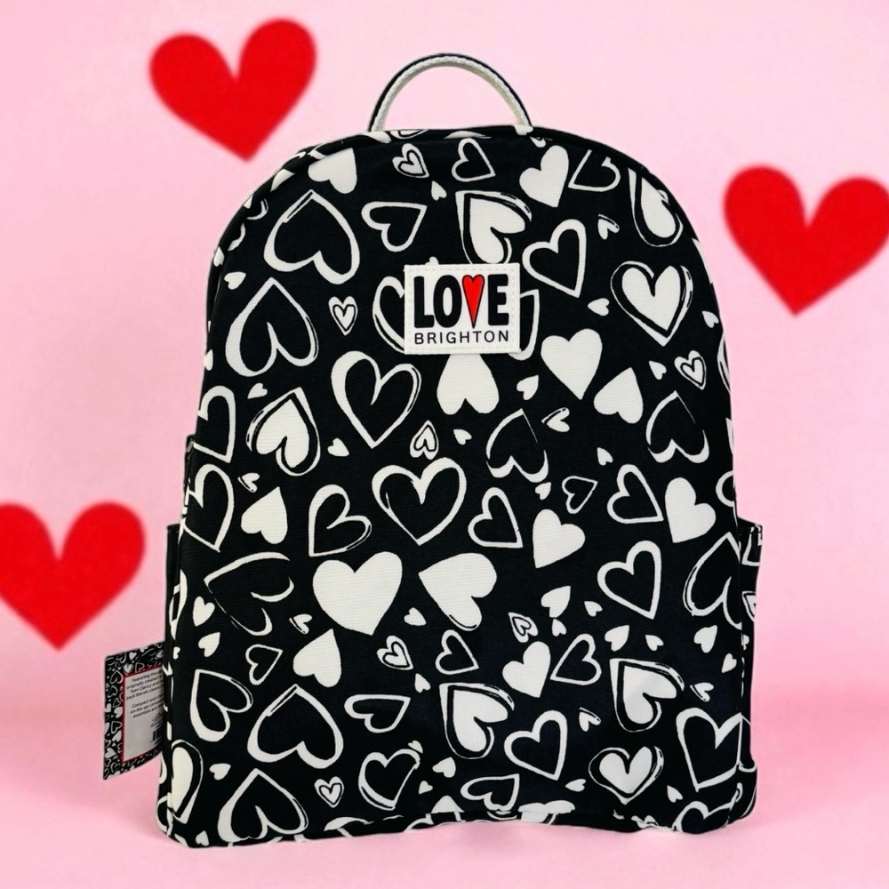 NEW BRIGHTON Endless Love Black white Hearts Women’s Backpack - Picture 8 of 16